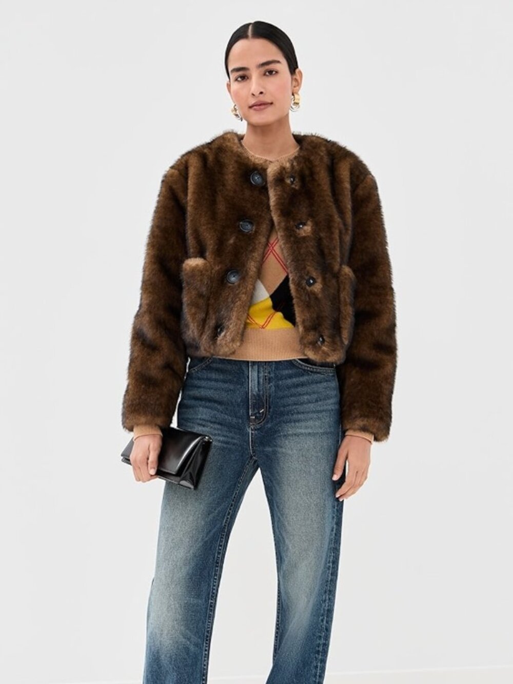 Marc Jacobs Teddy Faux Fur Cropped Jacket